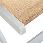 Scaune pliante de plaja, 2 buc., crem, aluminiu si textilena