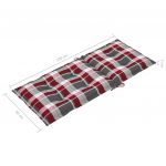 Scaune gradina perne model carouri rosii, 6 buc, lemn masiv tec