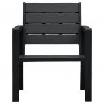 Scaune de gradina, 2 buc., negru, HDPE, aspect lemn