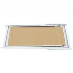 Scaune pliante de plaja, 2 buc., crem, aluminiu si textilena