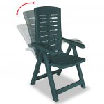 Scaune de gradina rabatabile, 2 buc., verde, plastic