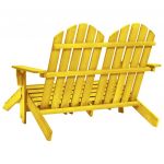 Scaun de gradina Adirondack 2 locuri & otoman galben