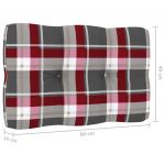 Scaun de gradina & perne rosii cu carouri