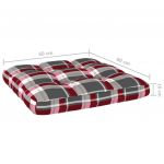 Scaun de gradina & perne rosii cu carouri