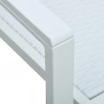 Scaune de gradina, 2 buc., alb, plastic, aspect ratan