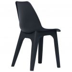 Scaune de gradina, 2 buc., antracit, plastic