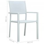 Scaune de gradina, 2 buc., alb, plastic, aspect ratan