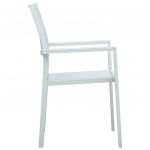 Scaune de gradina, 2 buc., alb, plastic, aspect ratan