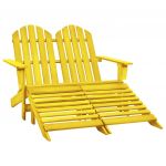 Scaun de gradina Adirondack 2 locuri & otoman galben