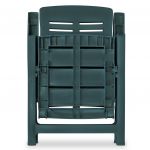 Scaune de gradina rabatabile, 6 buc., verde, plastic