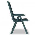 Scaune de gradina rabatabile, 6 buc., verde, plastic
