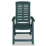 Scaune de gradina rabatabile, 6 buc., verde, plastic