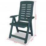 Scaune de gradina rabatabile, 6 buc., verde, plastic