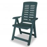 Scaune de gradina rabatabile, 6 buc., verde, plastic