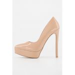 Pantofi cu platforma si aspect lacuit Lidia