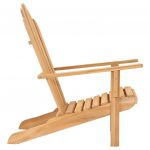 Scaune Adirondack cu suport de picioare 2 buc. lemn masiv tec