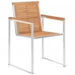 Scaune de gradina cu perne, 6 buc., lemn masiv de tec-3078602