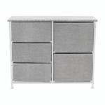 Comoda cu sertare din material textil, gri/alb/gri deschis, ROSITA TYP 3
