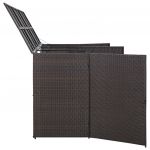 Magazie de pubele tripla, maro, 229 x 78 x 120 cm, poliratan