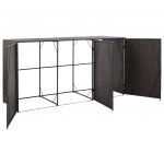 Magazie de pubele tripla, maro, 229 x 78 x 120 cm, poliratan