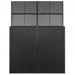 Magazie dubla pentru pubele, poliratan, 153 x 78 x 120 cm, negru