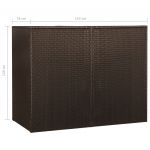 Magazie dubla de pubele, maro, 153 x 78 x 120 cm, poliratan