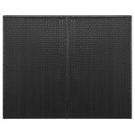 Magazie dubla pentru pubele, poliratan, 153 x 78 x 120 cm, negru