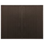 Magazie dubla de pubele, maro, 153 x 78 x 120 cm, poliratan