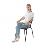 Scaun stivuibil, rachita sintetica maro/metal negru, DOREN