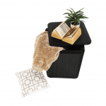 Cutie / masa de depozitare pentru gradina, neagra, IBLIS