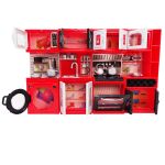Jucarie bucatarie rosie pentru copii, 4 piese si accesorii