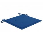 Scaune gradina cu perne albastru regal, 8 buc., lemn masiv tec