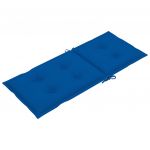 Scaune gradina cu perne albastru regal, 2 buc., lemn masiv tec