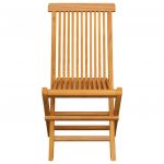 Scaune gradina cu perne albastru regal, 4 buc., lemn masiv tec