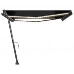 Copertina retractabila manual cu LED albastru si alb 300x250 cm