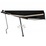 Copertina retractabila manual cu LED albastru si alb 300x250 cm