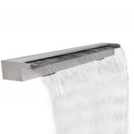 Fantana de piscina dreptunghiulara cu cascada 30 cm otel inoxidabil