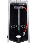 Incalzitor terasa tip piramida negru, hexagonal FL199 PARASOL-MALTEC pentru gaz PROPAN, SOVELOR, putere 13 kW