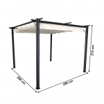 Pergola cu acoperis glisant, aluminiu, PEPY BASIC