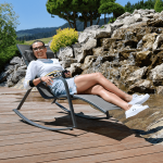Fotoliu balansoar de gradina, gri, ELVIO