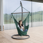 Scaun balansoar suspendabil, verde inchis / maro, BASKO