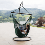 Scaun balansoar suspendabil, verde inchis / maro, BASKO