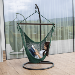 Scaun balansoar suspendabil, verde inchis / maro, BASKO