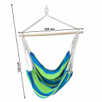 Scaun balansoar suspendabil, model dungi verde/albastru, LINDO NEW