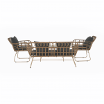 Set de gradina din 4 piese din ratan, natural / gri, TAJRO