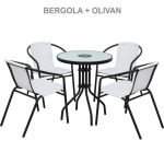 Scaun stivuibil, alb/negru, BERGOLA