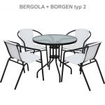 Scaun stivuibil, alb/negru, BERGOLA