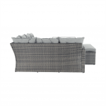 Set de gradina din 3 piese, rattan, gri, AUREK