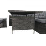 Set de gradina din 3 piese, rattan, gri, AUREK