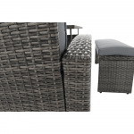 Set de gradina din 3 piese, rattan, gri, AUREK
